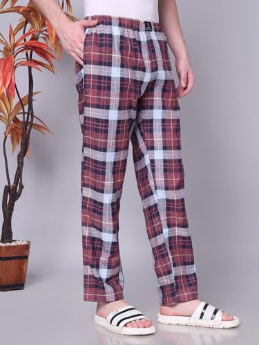 Image of Urban Scottish Men's Lounge Pants 100% Cotton Men's Lounge Night Pant Comfortable Leisure-Wear Lower with an Elastic Waist-Band and Regular Fit Track Pants, Machine Washable Stay at Home