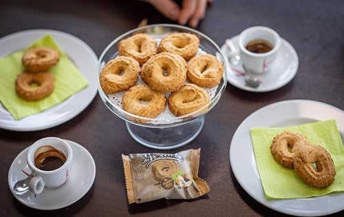 Destefanis & Novero | Galletas de mantequilla artesanas con avellanas Langhe tostadas, harina, huevos frescos y mantequilla. Ideal para desayuno y merienda. Display monodosis de 35 piezas