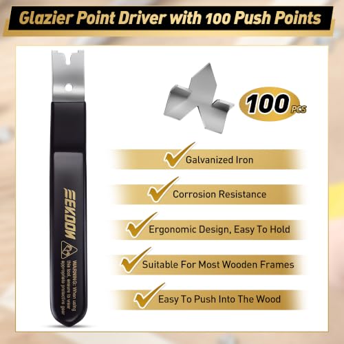 Image of Feekoon Glazier Point Driver with 100 Push Points, Black