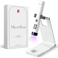 MelodySusie Tragbar UV Lampe mit Ständer für Gelnägel, Mini Wiederaufladbar UV LED Lampe mit LCD-Display, Tragbare Kleine UV Nagellampe mit 2 Timern, Nageltrockner für Alle UV Gel Nagellacke (Weiß)