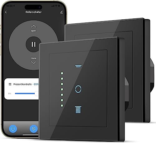 Currysmarter - Interruptor De Persiana Wifi, 6. Generación, Con Led Controlable, Temporizador Inteligente, Requiere Conductor Neutro, Compatible Con Echo Alexa Google, 2 Unidades, Color Negro Currysmarter - Interruptor De Persiana Wifi, 6. Generación, Con Led Controlable, Temporizador Inteligente, Requiere Conductor Neutro, Compatible Con Echo Alexa Google, 2 Unidades, Color Negro