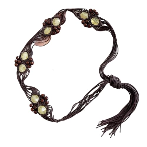 Decorative Tassels Waxed Rope Belt For Dresses Adjustable Braided Waistband Women Fashion Accessories Holiday Waist Rope