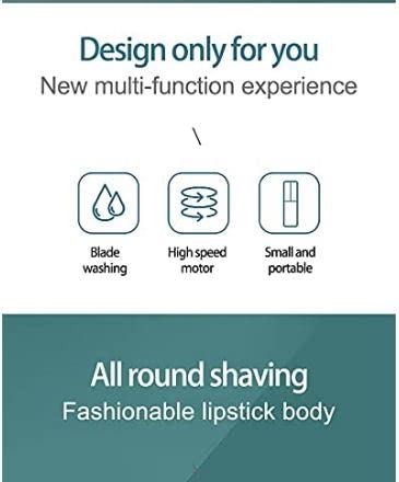 Image of Cleanfly Hair Removal for Women, Painless Premium Eyebrow Trimmer USB Rechargeable Conture Hair Remover and Exfoliation Device for Face and Body with Built-in LED Light Lipstick Style (Green)