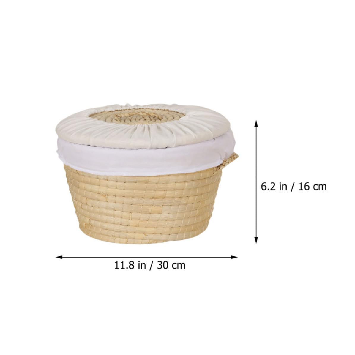 Cesto Intrecciato per Pane e Uova, Beige, in Foglie di Mais