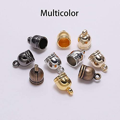 Image of Diy Crafts 15817 End Tip Tassel Caps Beads Cap End Cap Bead Looms for Jewelry Making Findings Diy Handmade Accessories Supplies, 8 X 13mm (Multicolor)