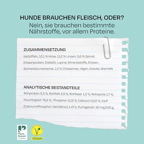 VEGDOG hypoallergenes Nassfutter, Adulte Hunde, Erbsenprotein, 6x400g