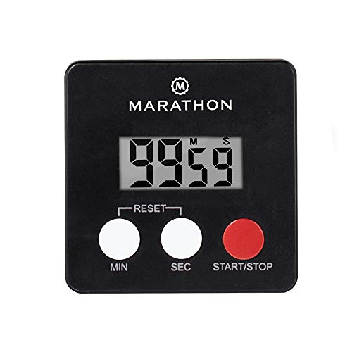 Marathon Ti080006-Bk Digital Kitchen Timer With Big Digits, Loud Alarm, Magnetic Back With Clip And Stand-Black, Batteries Included #TOP5