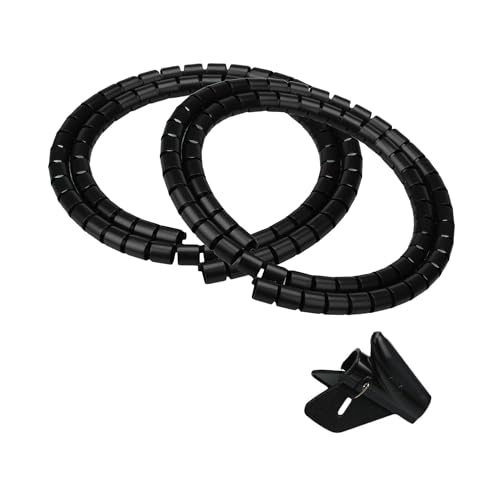 Lot de 2 gaines de rangement de câbles flexibles et extensibles - Noir - Diamètre : 10 mm
