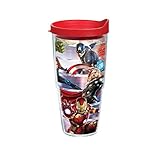 Tervis Avengers Horizon Wrap Tumbler Red Lid, 24-Ounce, Marvel