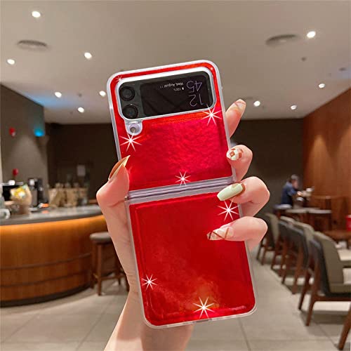 Housse de téléphone rouge pour Samsung Galaxy Z Flip 4 style laser chic au quotidien