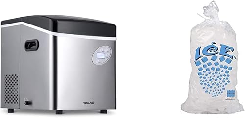 Miniatura 7 de NewAir Máquina de hielo portátil de 50 libras diariamente, 12 cubos en menos de 7 minutos, diseño compacto de encimera, hielo en forma de bala de 3