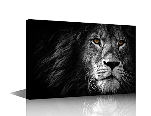 Toile lion noir et blanc symbole de force pour inspirer votre foyer