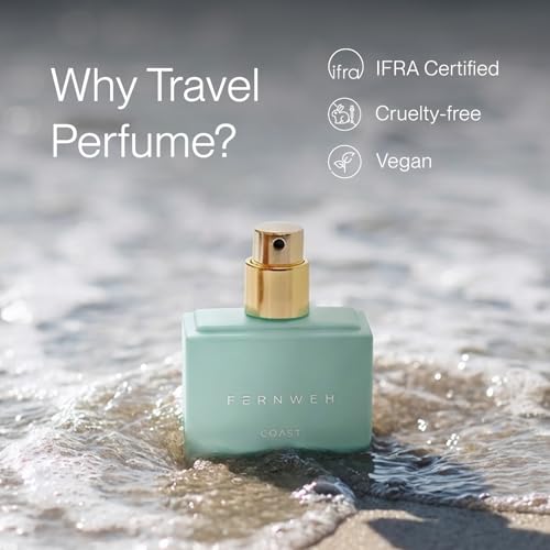 Image of Fernweh Coast Unisex Travel Perfume (20ml) | Long Lasting Perfume for Men & Women | Fresh, Woody & Aquatic Pocket Friendly Eau De Parfum | Perfect for Party, Outing, Office & Dates