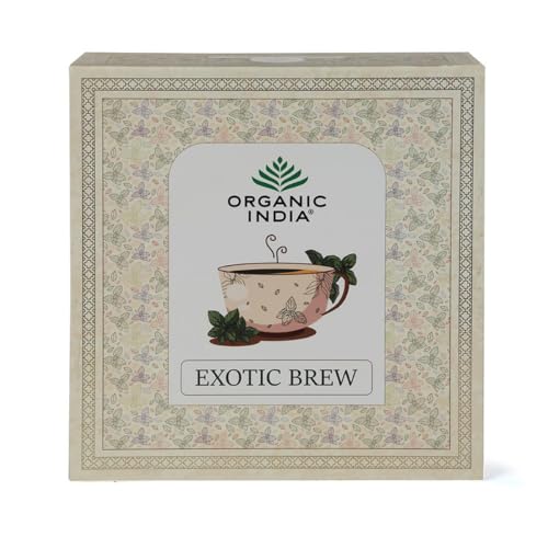 ORGANIC INDIA Exotic Brew Gift Box (Tulsi Green Tea Lemon Ginger,...