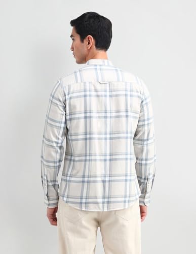 Image of U.S. POLO ASSN. Men's Pure Cotton Regular Fit Grid Tattersall Checked Shirt