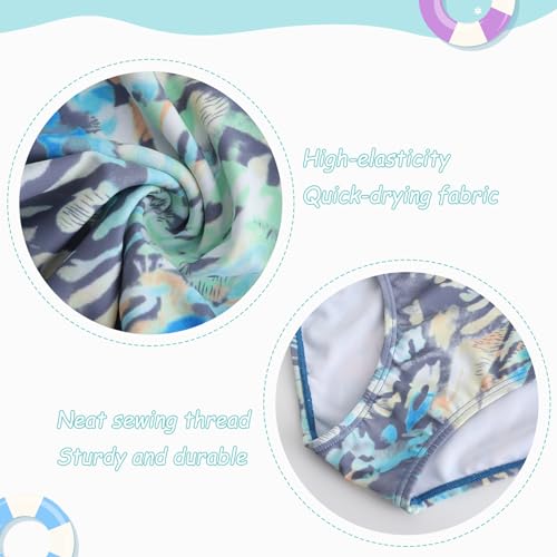 Image of Girls One Piece Swimsuits Tie Dye Bathing Suit Hawaiian Summer Swimwear for Girls 3-16 Years