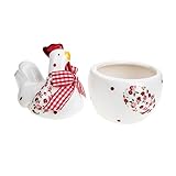  KITANDOVE De Cuisine De Noël Bonbonnière En Forme De Poule Bouteilles D\'assaisonnement Bidons De Stockage De Nourriture Récipient à Condiments Réutilisable Bac à Sel Céramique