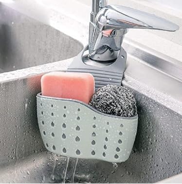 Luksyol CAZADORA Kitchen Sink Organizer: Telescopic Rack, Sponge Holder, Soap Dispenser Slot - Keep Your Sink Neat and Tidy (Green)