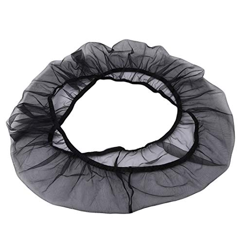 Airlove Bird Cage Skirt Guard Seed Catcher Nylon Mesh Net Cover Stretchy Skirt Traps Cage Basket (L, Black)