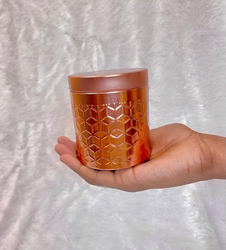 Image of Airtight Embossed Copper plated Tin (Pack of 1) - Return Gift