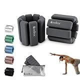 WELLROX Weighted Bangles, Ankle Weights, Wrist Weights, Ankle Weights Women, Arm Weights, Ankle Weights Men, Leg Weights for Women, Ankle and Wrist Weights for Women, Set of 2 (1lb Each) (GREY)