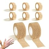 8pcs Pansement Doigt Auto-adhésif,Bandage Autoadhésif pour Sport et Grip Tattoo,Bande élastique Imperméable (2.5cm x 4.5m) pour Poignet, Cheville, Coude et Animaux