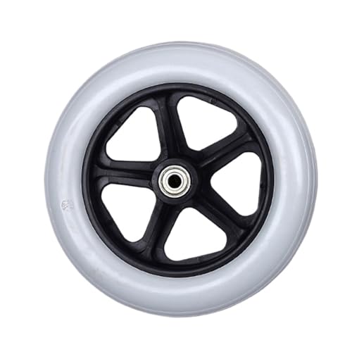 6/7/8インチデューティ車椅子用フロントキャスターフレキシブルソリッドタイヤホイール2個(For grey,7 inches)