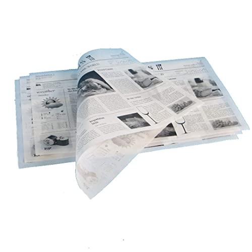 1000 Blatt Bio Einschlagpapier Hamburgerpapier Sandwichpapier Frischhaltepapier Pergamentersatz fettdicht Zeitung/mit Zeitungsdruck 38,5x50cm XL - Inkl. VerpackG in D
