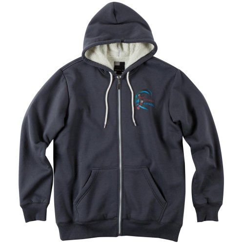 O'NEILL メンズ フロント ジップ フリース スウェットシャツ パーカー, ブラック/ミートボール, X-Large