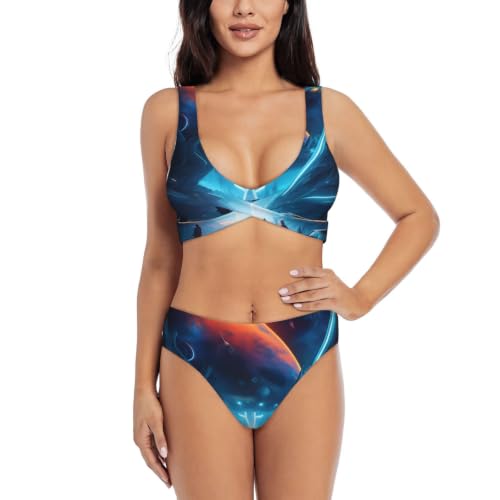 Bikini croisé pour femme avec push-up et coussinets amovibles pour un maintien ajustable