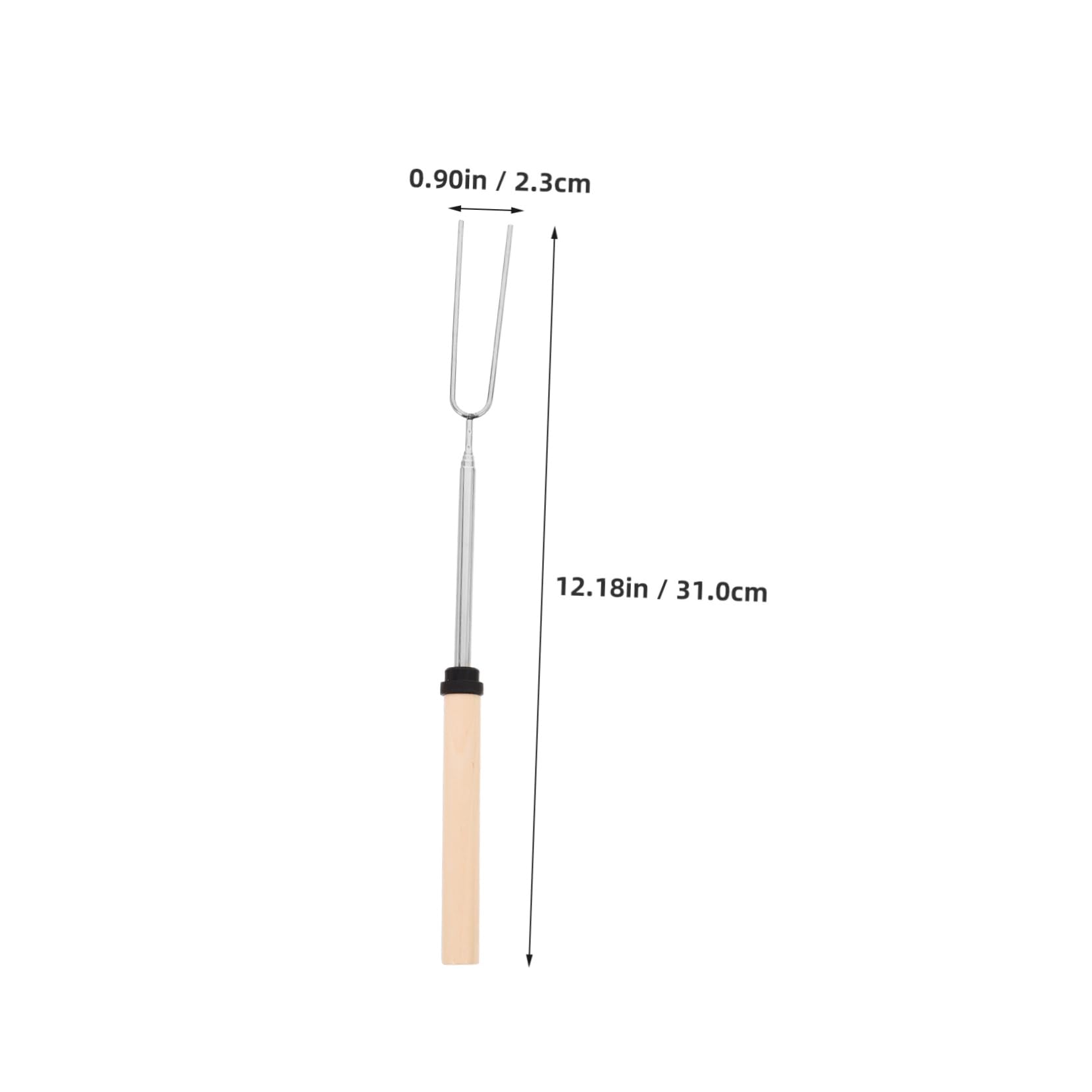 SOLUSTRE Set of 4 Fondue Forks Extendable Length Non-slip Wooden Handle for Cheese Vegetables Desserts Bbq Easy to Clean Versatile Use