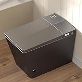 WinZo Smart Toilet with Built-in Tank, Square Comfortable Height One-Piece with Warm Water Bidet, Foot Kick Flush, Modern Elongated Smart Toilet with Bidet Built In, Heated Seat & Auto Drying