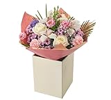 Elegant Orchid and White Rose with Pink Carnations and Lisianthus Bouquet, Fresh Flowers in Gift Box, Celebrations Floral Arrangement For Birthdays, Anniversaries, Pastel Occasions