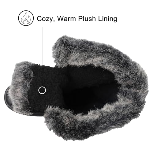 Knixmax Damen Schneestiefel Winterstiefel Warme Gefüttert Hoch Winterschuhe Rutschfest Wasserdicht Gummilaufsohle Weinrot Gr.38 EU