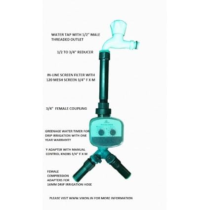 GreenAge Head Unit for Automtic Irrigation for Your Garden Lawn Hydroponics Sprinkler Sprayer System -Imported