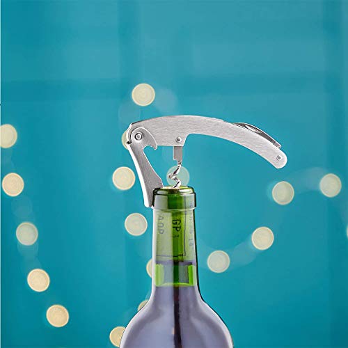 XLKJ Juego de Abridor de Vino, Sacacorchos de Botella, Abridor de la Botella del Vino para Boda, Fiesta, Set de Regalo con Estuche de Cuero Sintético - imagen 8