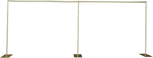 Miniatura 2 de Soporte de telón de fondo resistente de 10 x 20 pies con base de metal, kit de soporte de tubo y telón de fondo de cortina ajustable en altura