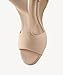 Women's Peep-Toe Wedge Sandals, Stretchy Knit Slip-On Ankle Booties, Summer Dressy Heels (Beige, Adult, Women, 8.5, Numeric, US Footwear Size System, Medium)
