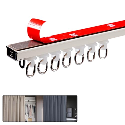 Binario Per Tende Da 1-6 Metri Scorrevole, Binario Per Tenda A Soffitto, Montaggio A Soffitto O A Parete, Bastone Tenda Binario A Soffitto Con Rullo Sistemas Di Binari, Facile Installare(Size:1.7M/(5.