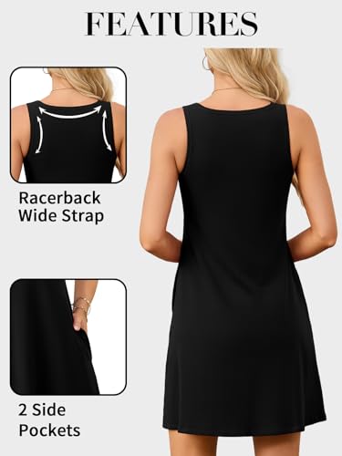 V FOR CITY Built in Bra Dress with Pockets for Women 2025 Summer Dresses Casual Cotton V Neck Sundress3