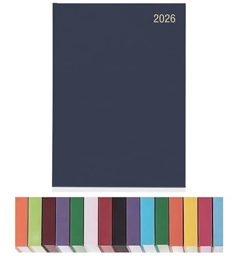Top Sale 2026 Day Per Page A5 Yearly Diary with Hard Cover and Matching Ribbon - Blue