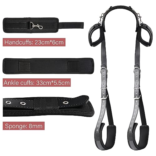Neck to Wrist Bondage Restraints Set Leg Spreader Bar for Couples Sex Wrist and Ankle Straps Adult Play Bondaged Rope Cord & Rope for Bedroom Toys Bondaged Kit Women Sweater J9X0 Red4