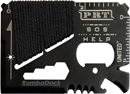 Survival Multi Tool - RumbaDock Survival Gear Tools 14-1 Credit Card Multitool- Best SAS Survival Kit Multi-tool- Ideal for Fishing Survival Kit Multitool: Lifetime Warranty, Black