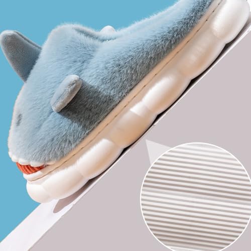Premium Comfort Thermal Fashion Cute Plush Shark Non Slip Men's Fuzzy House Slippers Inddor Soft Warm Furry Shoes4