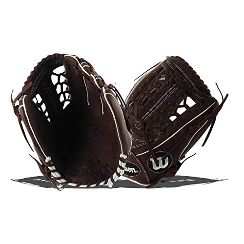 WILSON 2018 A900 Gloves - Right Hand Throw Dark Brown/White, 11.75