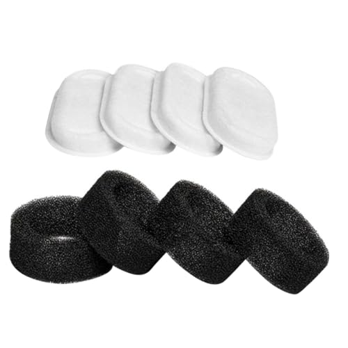 MUELODSIC Filtro para Bebedero de Gatos y Mascotas Juego de 8 Piezas 4 Filtros 4 Esponjas Compatibles Dispensadores de Agua para Perros Medianos Filtración Segura y Duradera para Agua