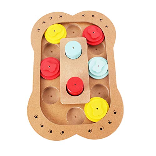Slow Feeder Dog Bowl Interactive Puzzle Bowl Paw Print Pet Bloat Stop Dog Bowl Healthy Design Bowl Anti-snacking Educational Toy Wooden Pet Bowl For Dog Cat Pet Fun Foraging (B)