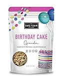 Safe + Fair Birthday Cake Granola – Gluten-Free, Vegan & Plant-Based Snack with Natural Sprinkles – 0g Trans Fat, Non-GMO, Kosher, Allergen-Free, Whole Grain - 12oz