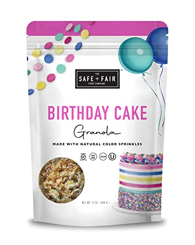 Image of The Safe + Fair Food Company Birthday Cake Granola - 12oz | Gluten-free, vegan & plant-based snack, natural sprinkles, allergen-free, non-GMO