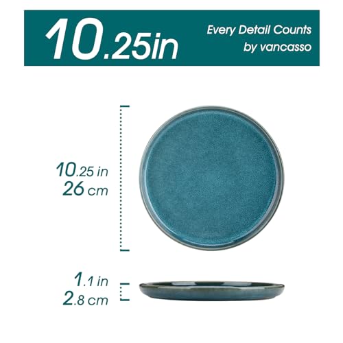 vancasso-VAGE-Dinner-Plates-Set-of-6-1025-Inch-Ceramic-Plates-Microwave-Oven-and-Dishwasher-Safe-Plates-Blue vancasso VAGE Dinner Plates Set of 6 1025 Inch Ceramic Plates Microwave Oven and Dishwasher Safe Plates Blue